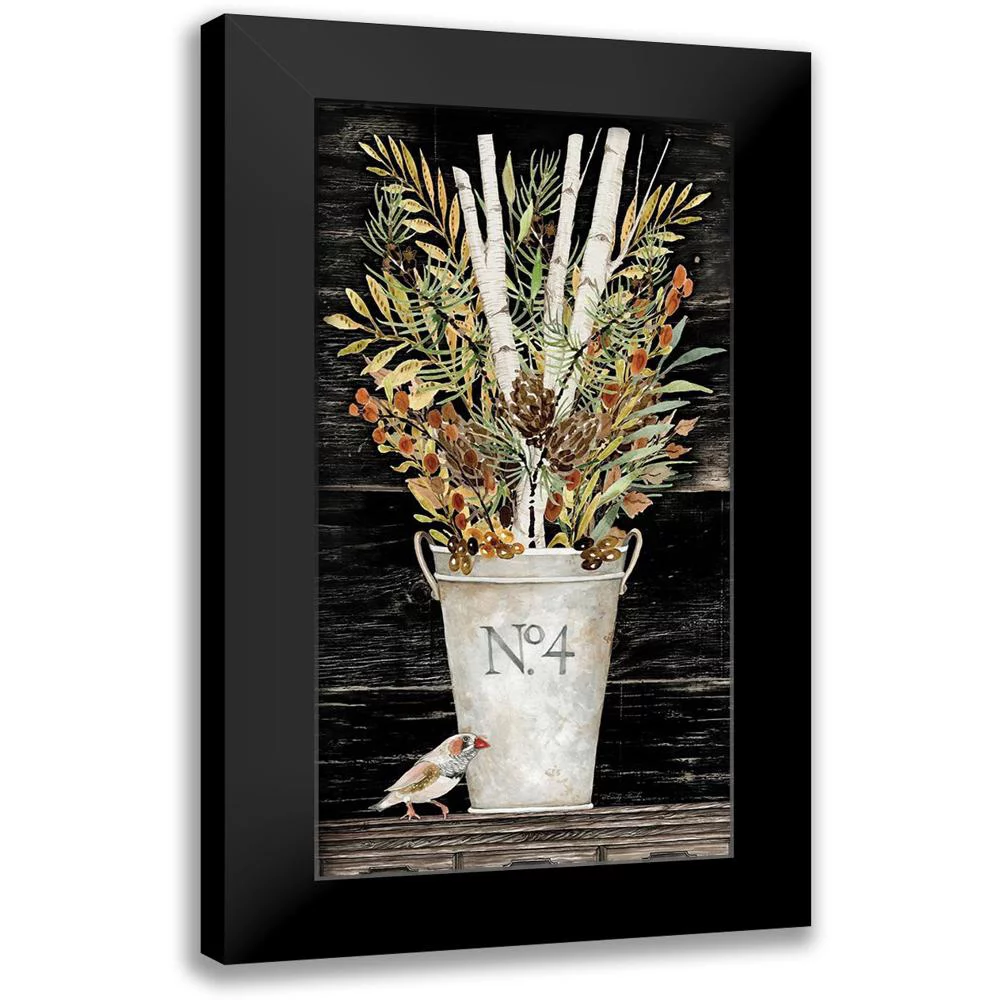 Jacobs, Cindy 9x14 Black Modern Framed Museum Art Print Titled - No. 4 Fall Flowers and Birch 1