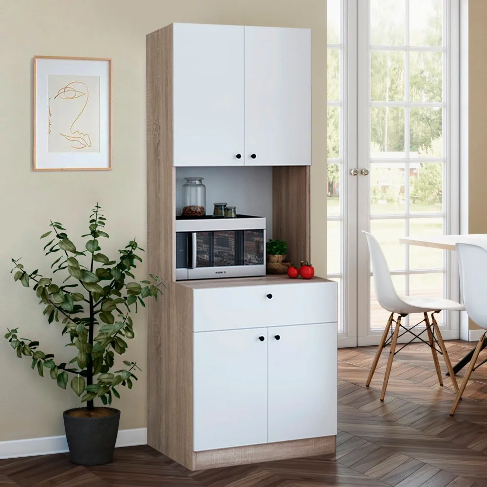 Living Skog Scandi Pantry Kitchen Storage Cabinet Tan H 71'' x W 27.5'' x D 19''