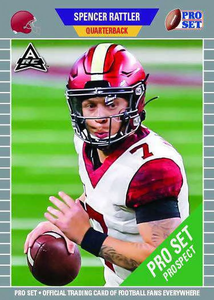Leaf 2021 Pro Set Prospect Football Spencer Rattler Trading Card (ARC Amateur Rookie Card)