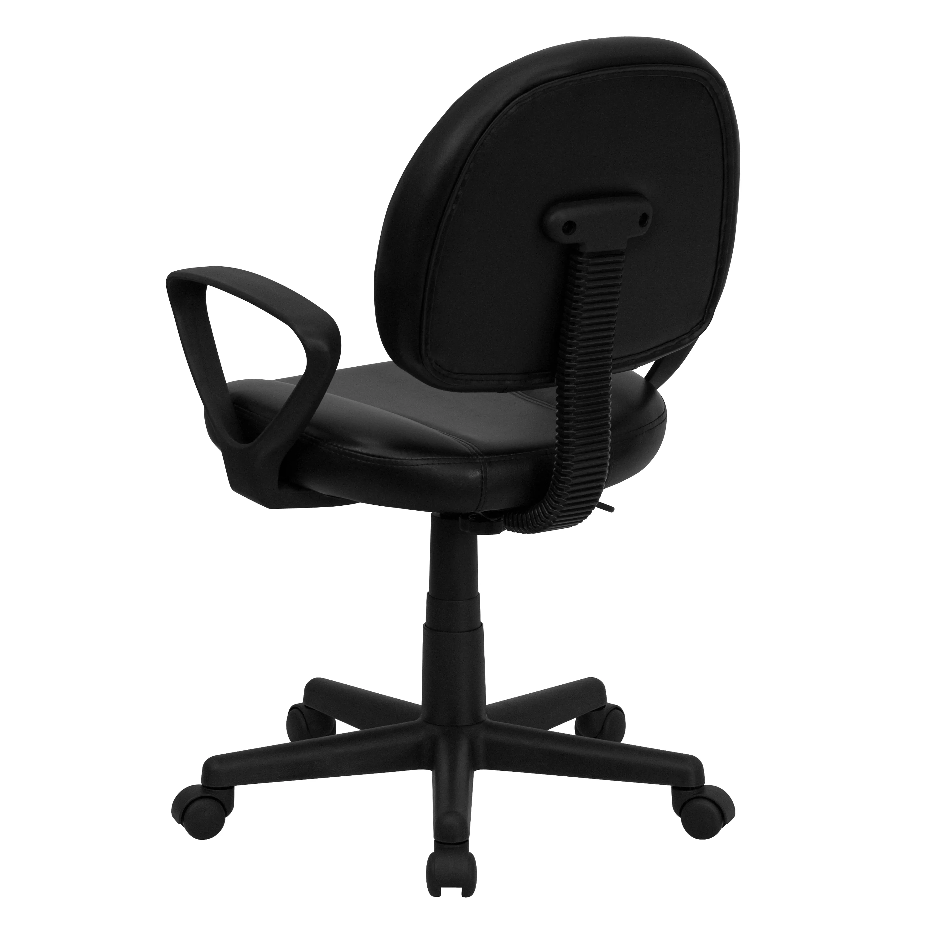 Emma + Oliver Mid-Back Black LeatherSoft Swivel Ergonomic Office Chair - Back Adjustment