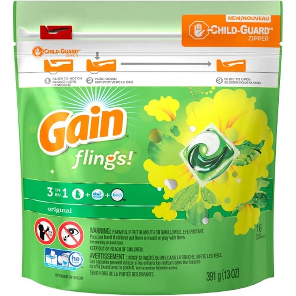 Gain Flings Laundry Detergent Packs Original (Pack of 12)
