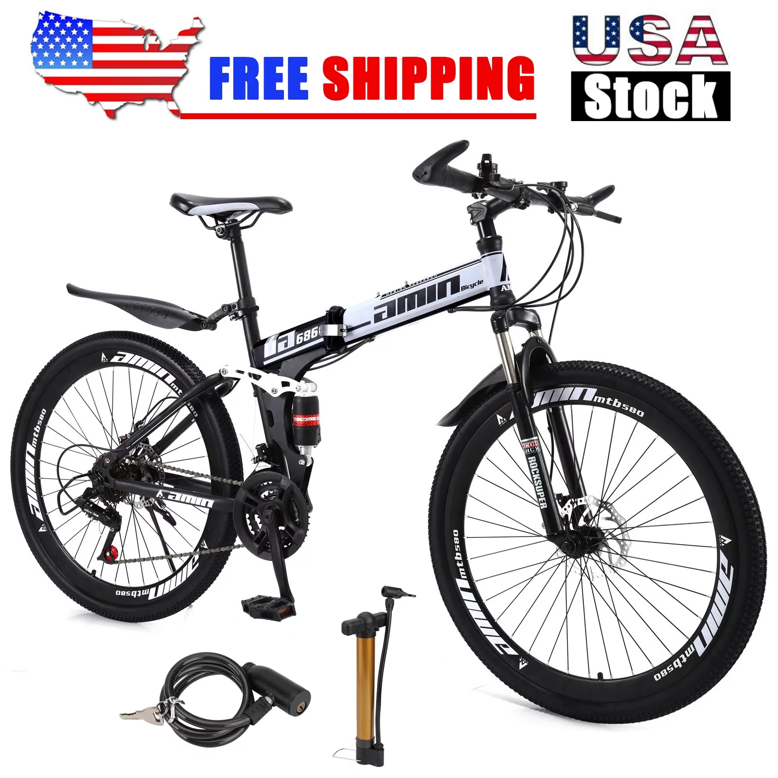 Unisex Adult Mountain Bike Full Suspension 26