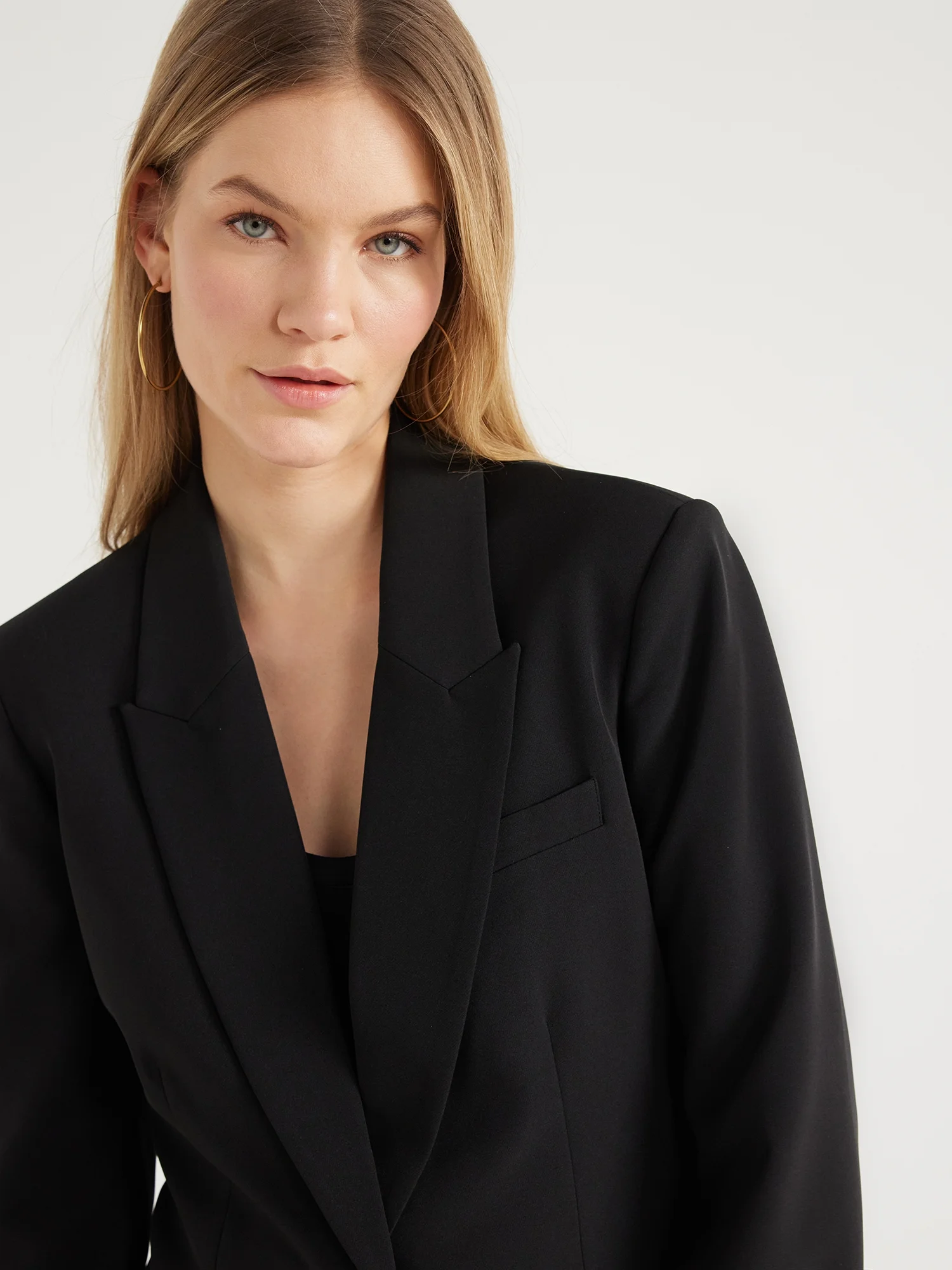 Scoop Women's Ultimate One Button Crepe Suit Blazer, Sizes XS-XXL