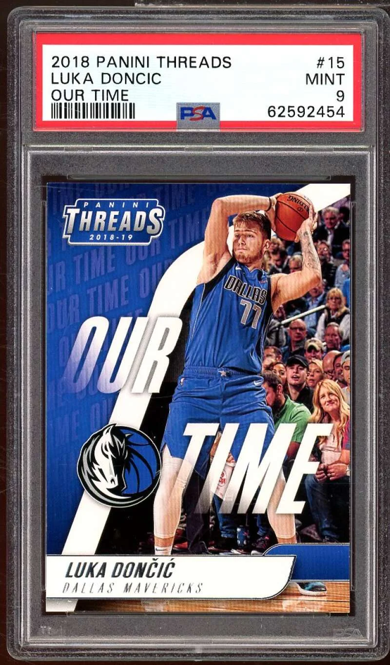 Luka Doncic Rookie Card 2018-19 Panini Threads Our Time #15 PSA 9