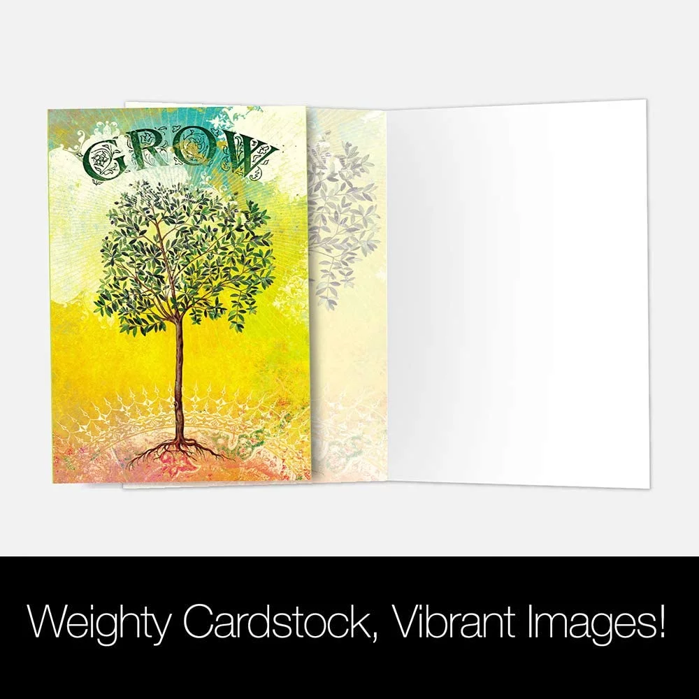 Tree-Free Greetings All Occasion Greeting Card 12 Pack, 100% Recycled Paper, 4x6, Grow (FS66595)
