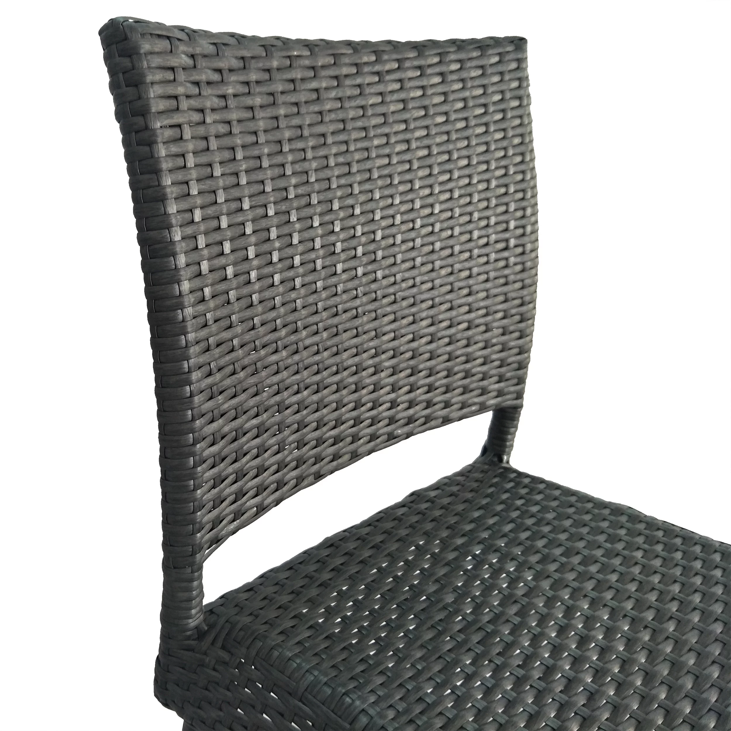 Noble House Meadow 3 Piece Half-Round Wooden Patio Bar Set in Gray