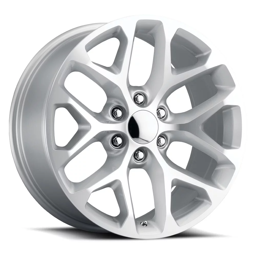 REPLICA BY VOXX Snowflake 20X9 6X139.7 Offset 27 Silver Machined Face (Qty of 1)