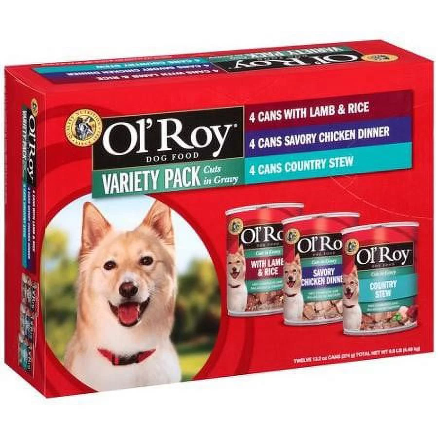 Ol' Roy Cuts in Gravy Wet Dog Food Variety Pack, 13.2 Oz., 12 Count