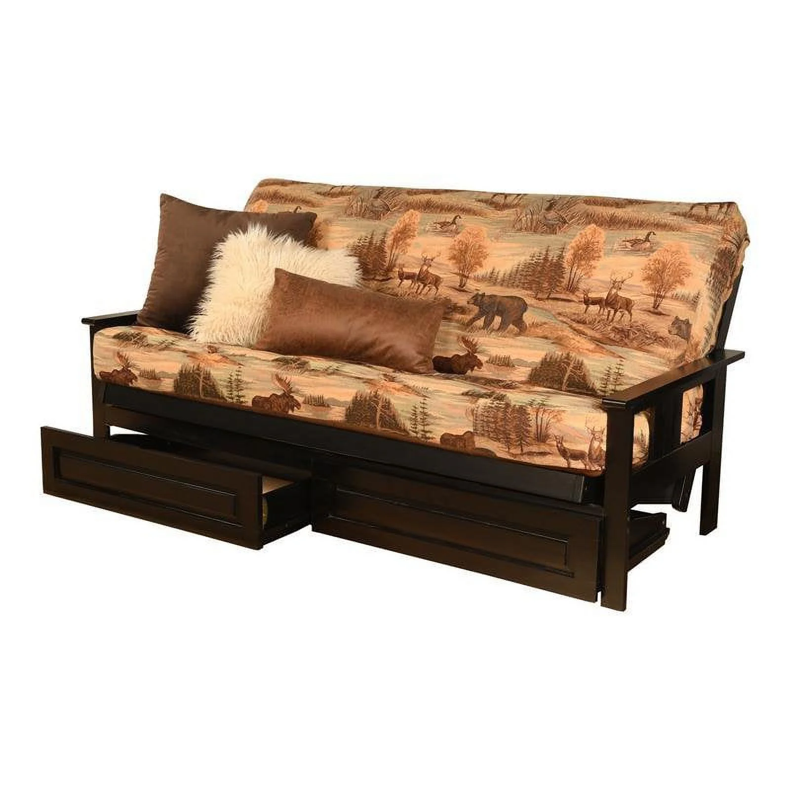 Pemberly Row Full-size Traditional Hardwood Frame in Antique White