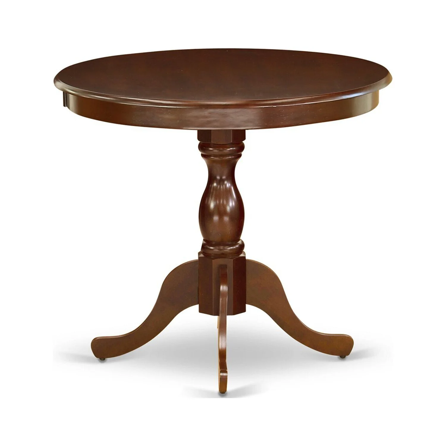 HomeStock Hollywood Regency 3 Piece Dining Room Set Contains 1 Kitchen Table And 2 Coffee Linen Fabric Upholstered Dining Chair With High Back Mahogany Finish