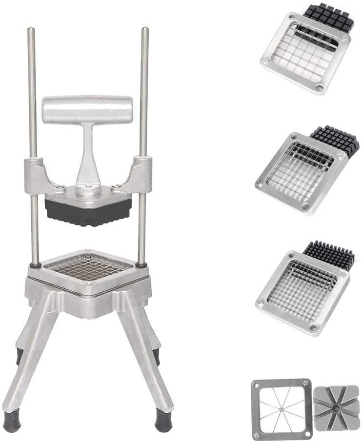 ROVSUN Commercial Vegetable Chopper French Fry Cutter with 4 Sizes Blades, Potato Dicer Slicer Fruit Chopper Stainless Steel for Restaurant, Home & Kitchen, 1/2