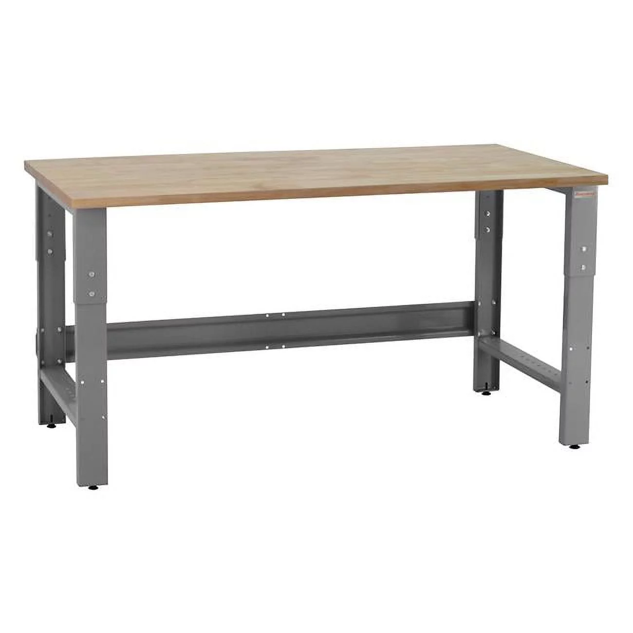 BenchPro  36 x 48 x 30 to 36 in. Adjustable Height Roosevelt Workbenches with 1.75 in. Thick Solid Maple Oiled Butcher Block Top, Gray