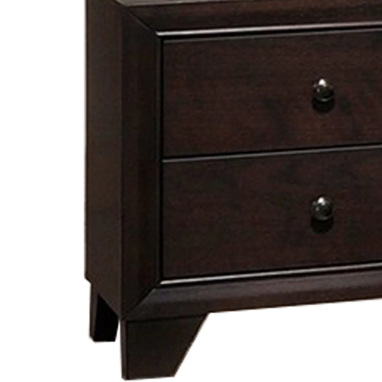 Transitional Wooden Nightstand with Two Spacious Drawers Brown - Saltoro Sherpi