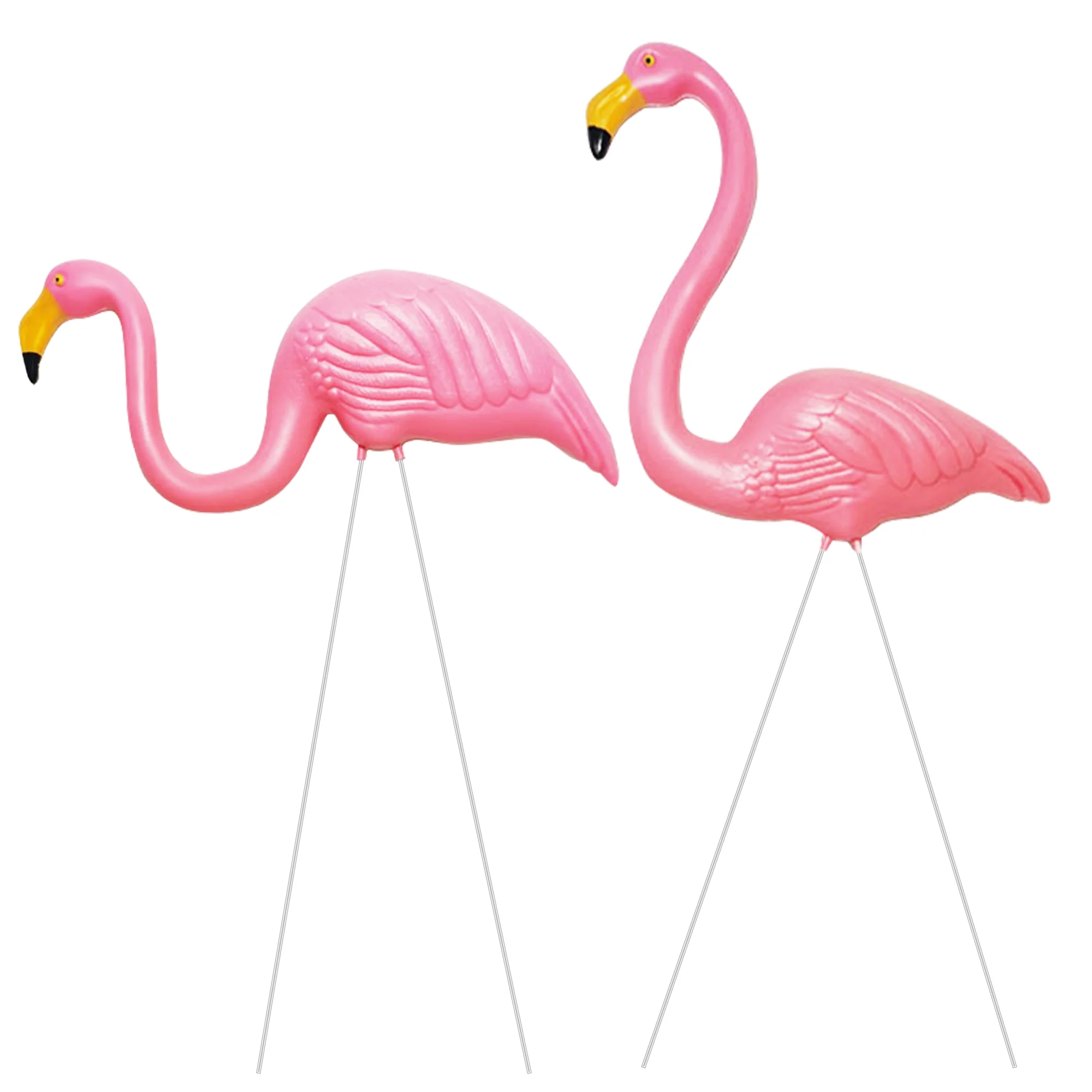 atopo Bright Pink Flamingos Yard Ornaments with Metal Feet Stakes for Garden Patio Party Decoration Outdoor Decor Gardening Gift Flamingo Garden Statue/Pink Flamingo GardenDecor (Pack of 2)
