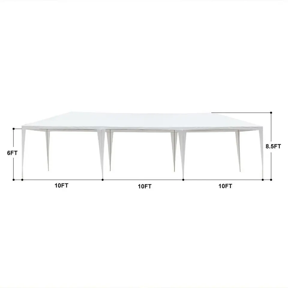 10'x30' Outdoor Canopy Tent Party Wedding Tent Pavilion 8 Removable Walls White