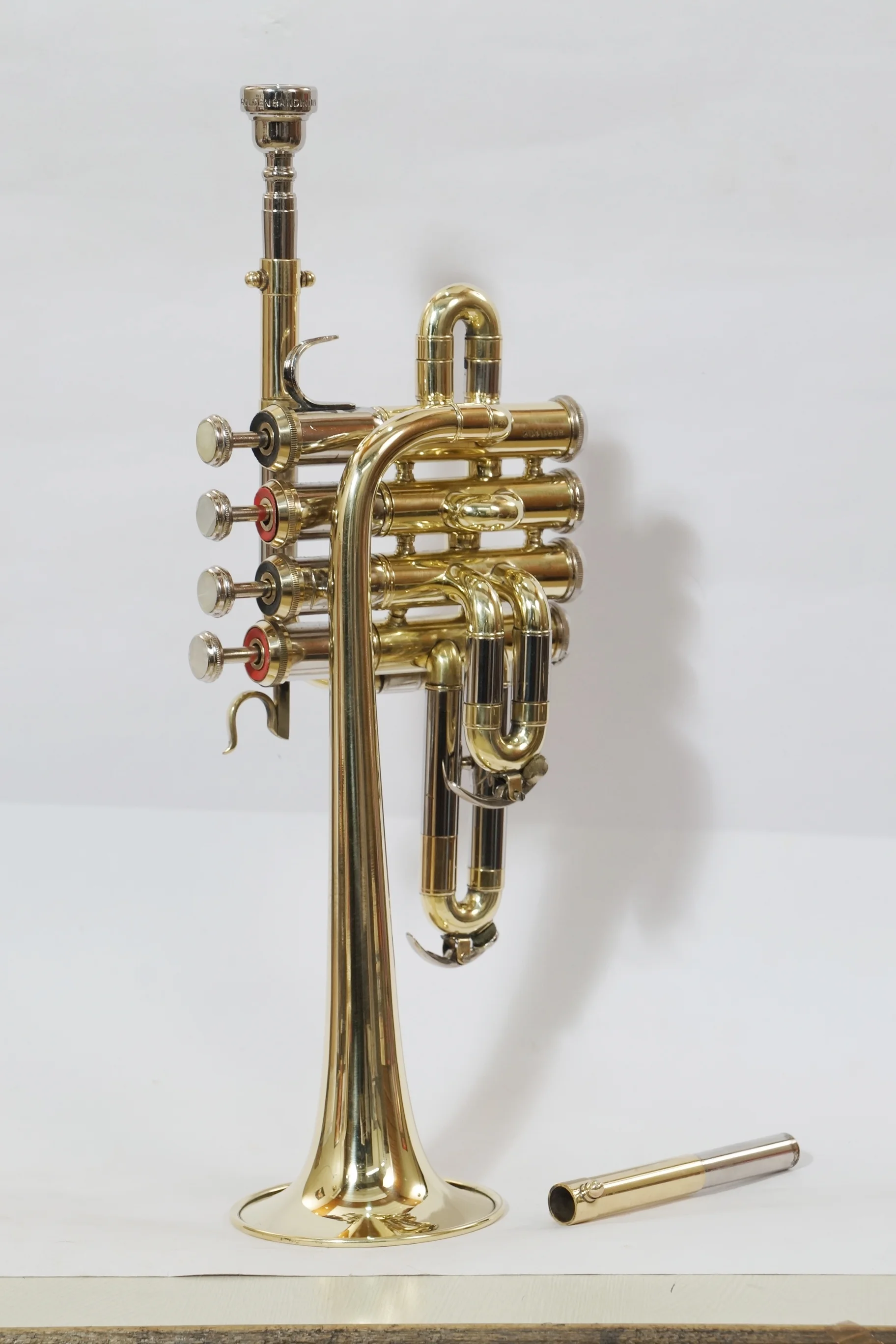 piccolo trumpet full brass finish Bb/A pitch with hard case bag and mouthpiece