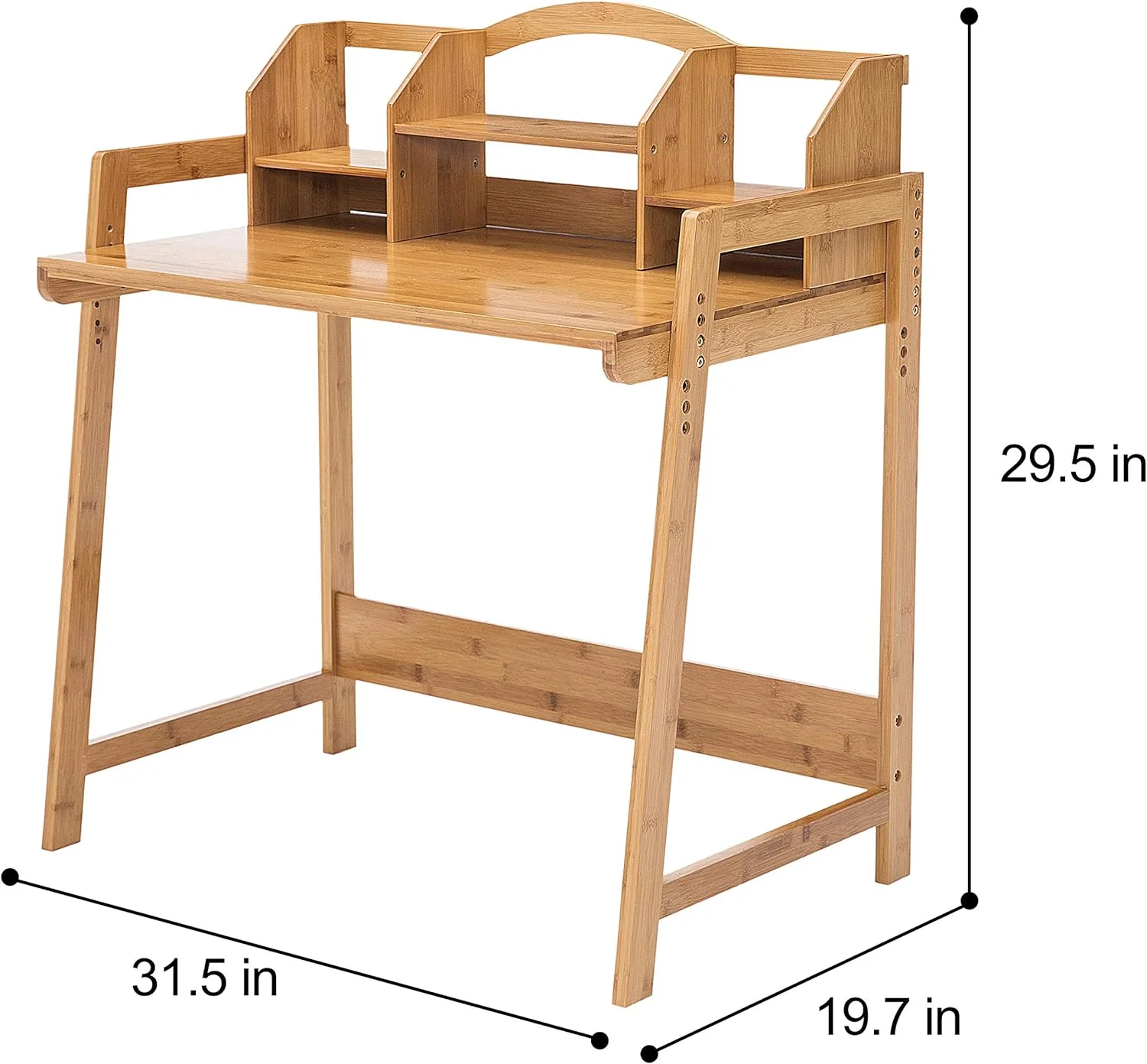 Bamboo Height Adjustable Kids Desk and Chair Set, Children Desk, Study Table and Chair Set (Nature -01)