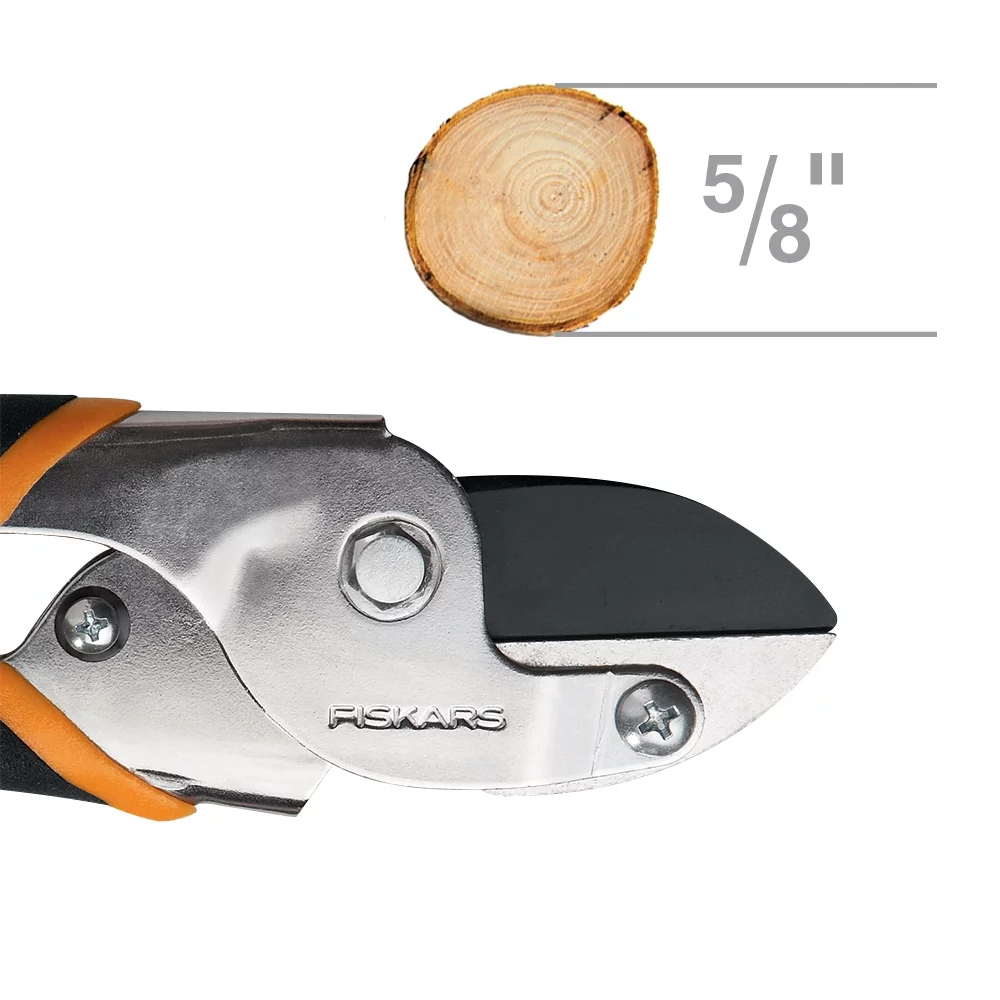 Fiskars Power-Lever Ultra Anvil Pruner, Steel Blade and Non-Slip Handle