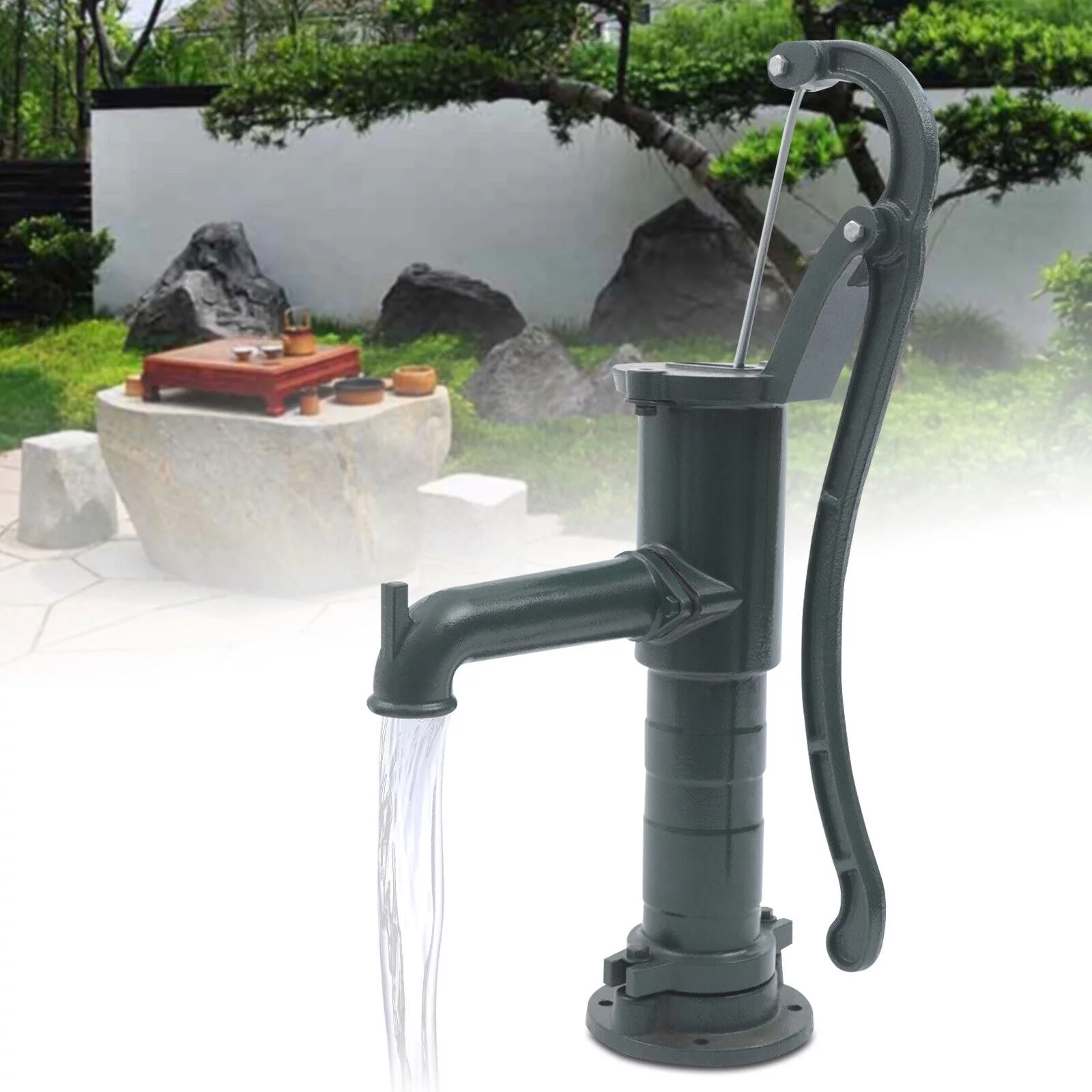 FETCOI Well Water Pitcher Vintage Cast Iron Hand Pump Yard Pond Manual Press Suction