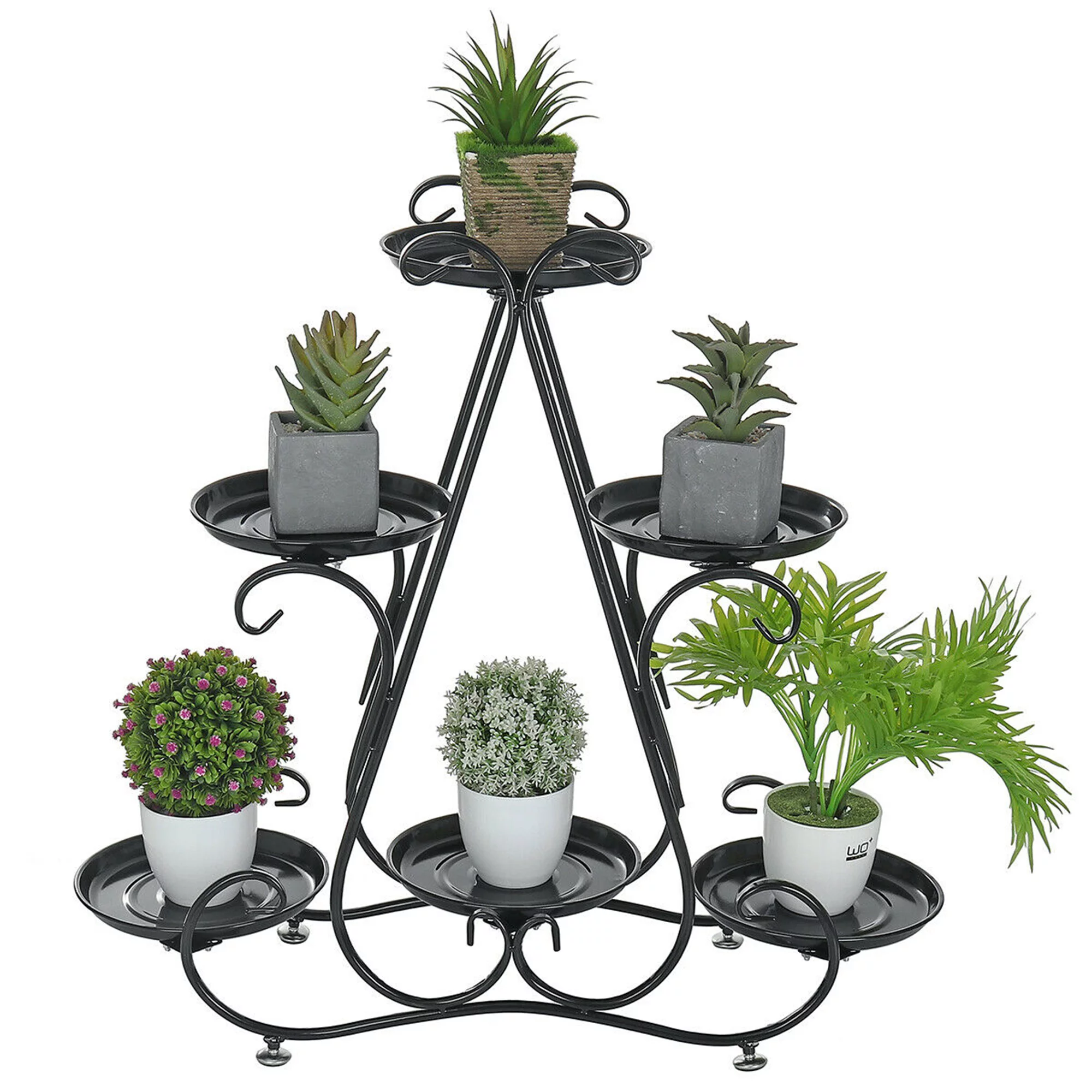 KingShop 6 Pot Plant Stand Flower Display Metal Shelf Garden Patio Corner Indoor Outdoor