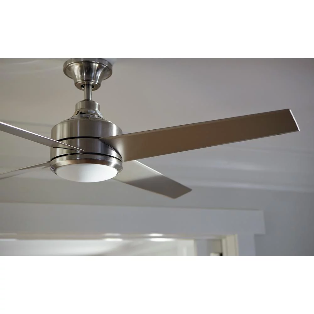 Home Decorators Collection Mercer 52 in. LED Indoor Brushed Nickel Ceiling Fan with Light Kit and Remote Control