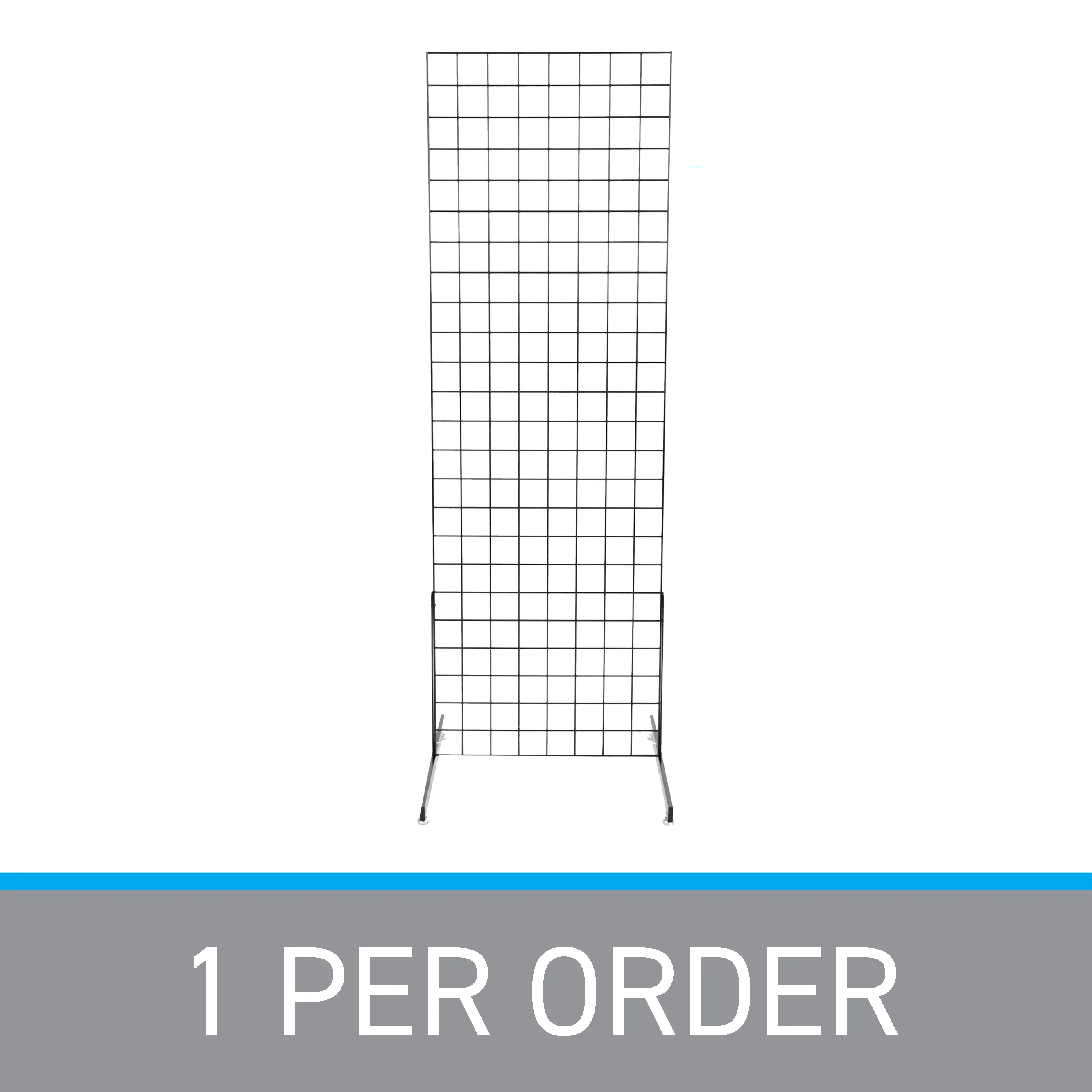 SSWBasics 2' X 6' Grid Wall Standing Fixture - Black