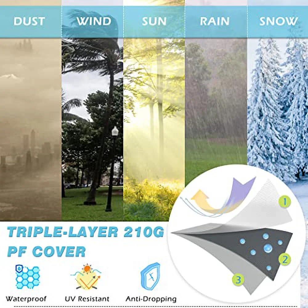 DNYKER Outdoor Portable Storage Shed with Detachable Zipper Roll-up Door and Vented Carport for Motorcycles, Bicycles, Outdoor Tools Portable Carport Waterproof, UV and Snowproof (6x8 Ft Black)