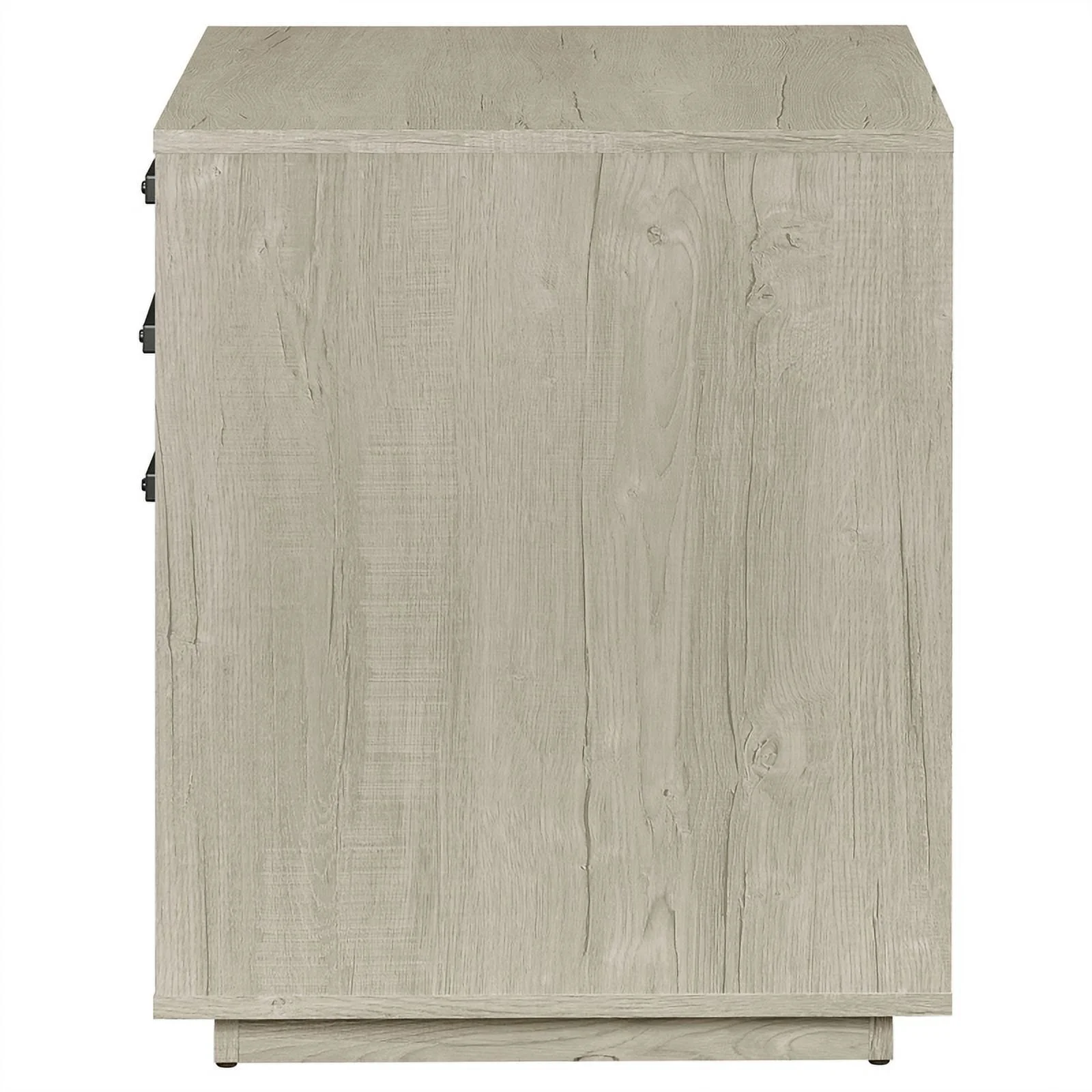Pemberly Row 3-drawer Modern Wood Square File Cabinet in Whitewashed Gray