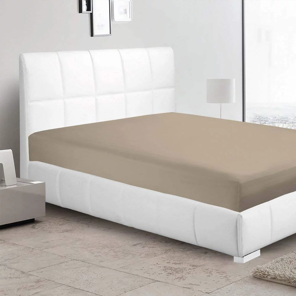 Alive Pixels Flat Sheet Taupe Solid 100% Cotton 1Pc Top Sheet 800TC (King, Taupe)