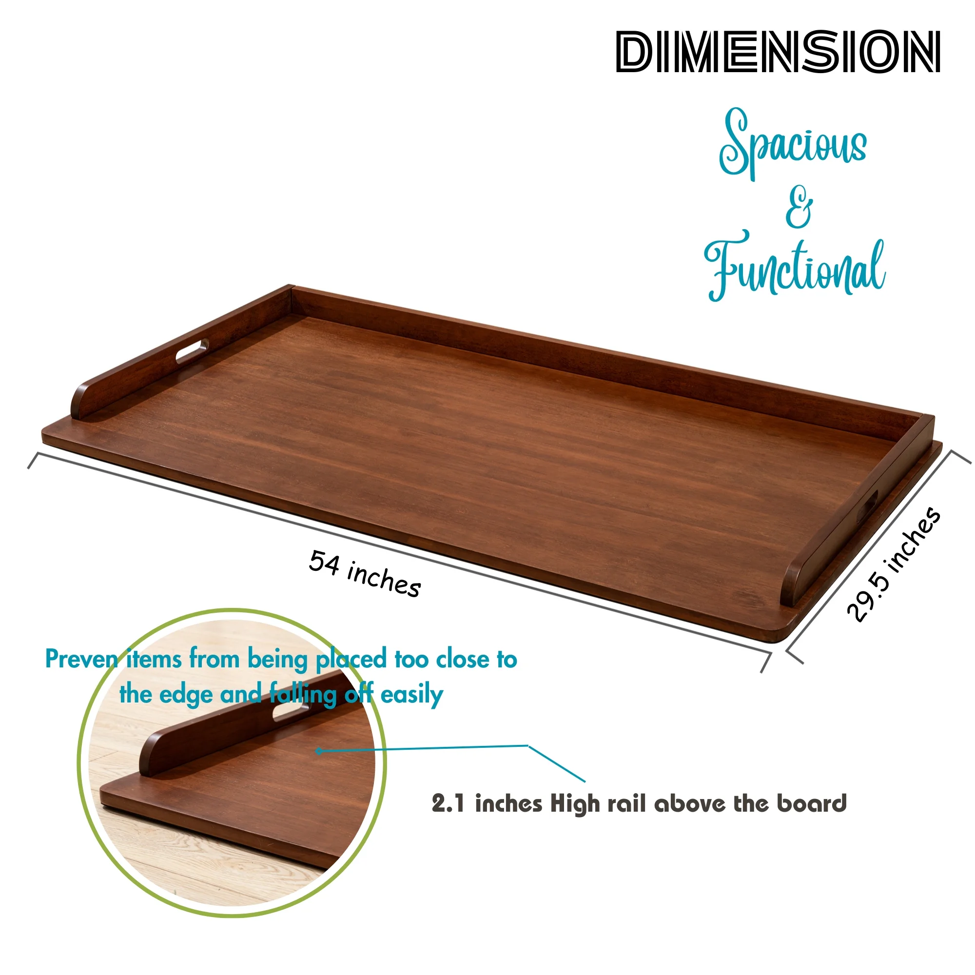 Heavy Duty Wood Laundry Washer and Dryer Countertop with Non-Slip Mat, 29.5