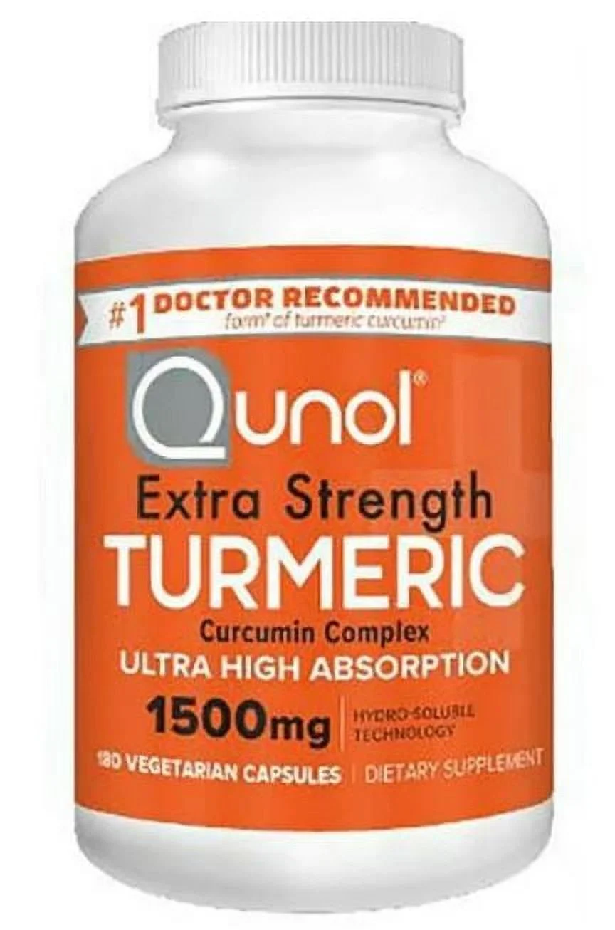 Qunol Turmeric Curcumin Supplement, Turmeric 1500mg With Ultra High Absorption, Joint Support Supplement, Extra Strength Turmeric Capsules, 2 Month Supply, 180 Count