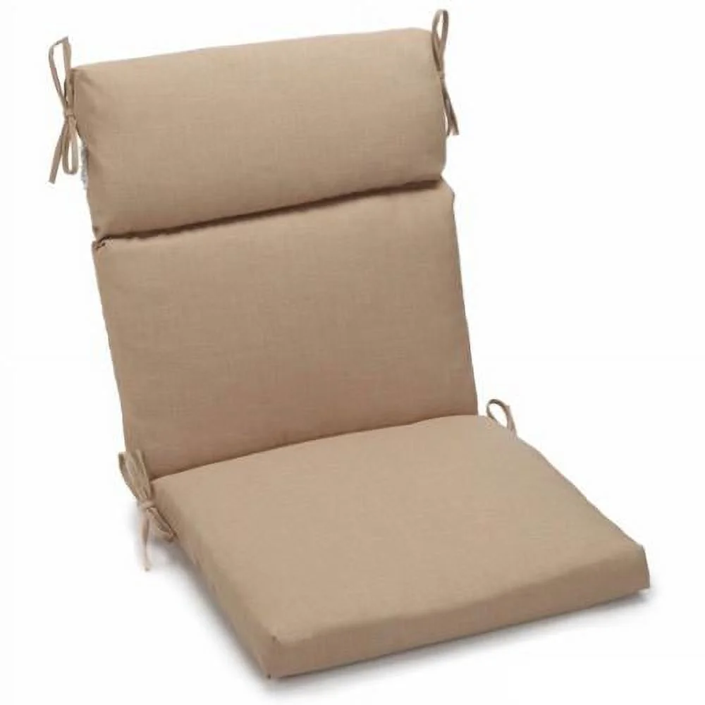 Blazing Needles  22 x 45 in. Spun Polyester Solid Outdoor Squared Seat & Back Chair Cushion, Sandstone