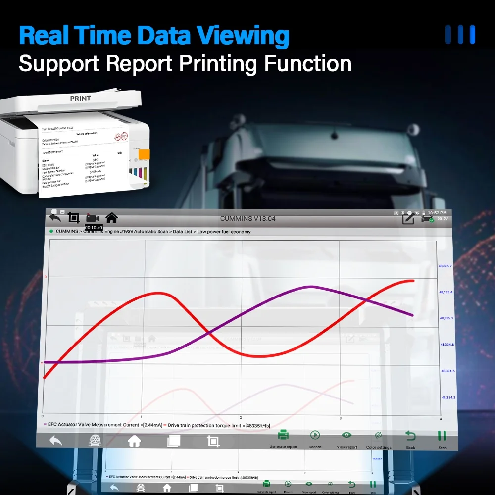 Ancel 24V 12V Diesel Heavy Duty Truck Scanner Diagnostic Tool Full System ECU Reset All System DPF Regen
