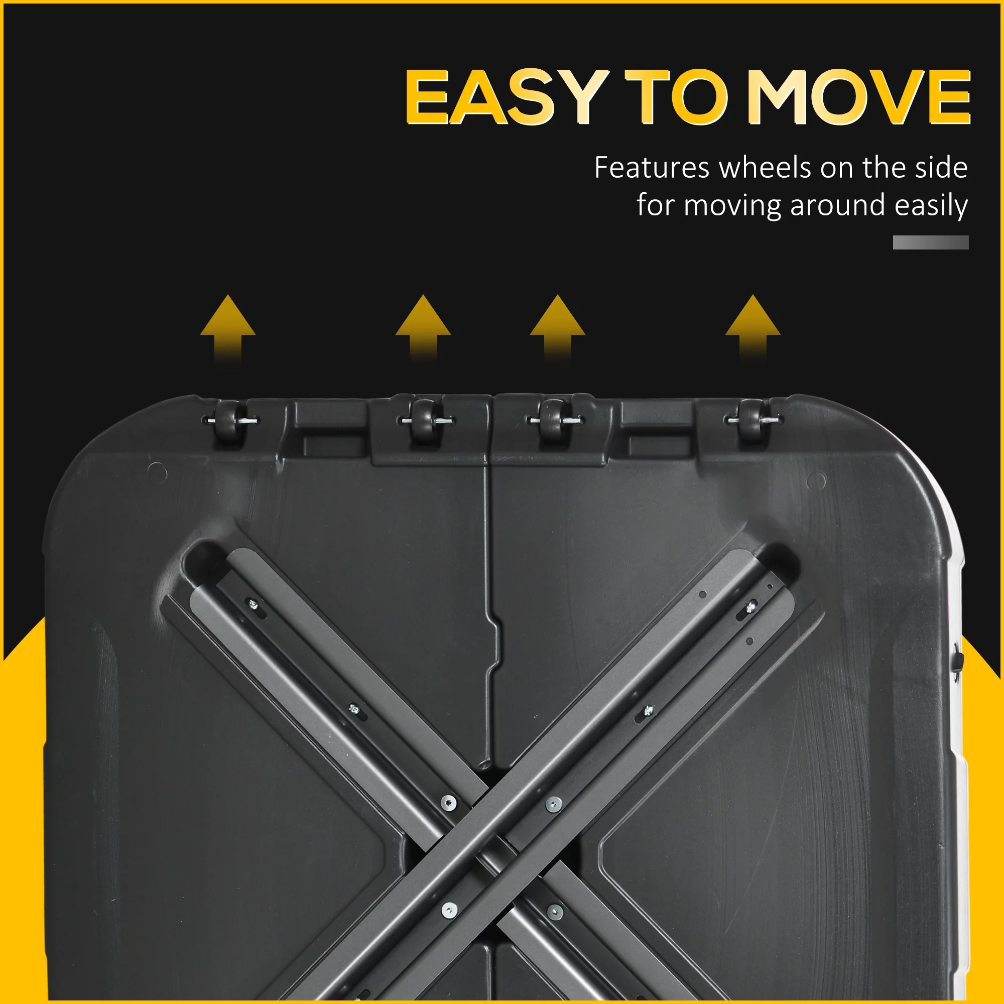 Outsunny Fillable Cantilever Umbrella Base Stand Weights on Wheels, Black