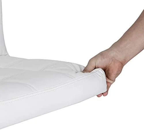 xrboomlife Set of 4 Adjustable Swivel Barstools  Modern PU Leather Kitchen Counter  Stools  Square Back  Stool