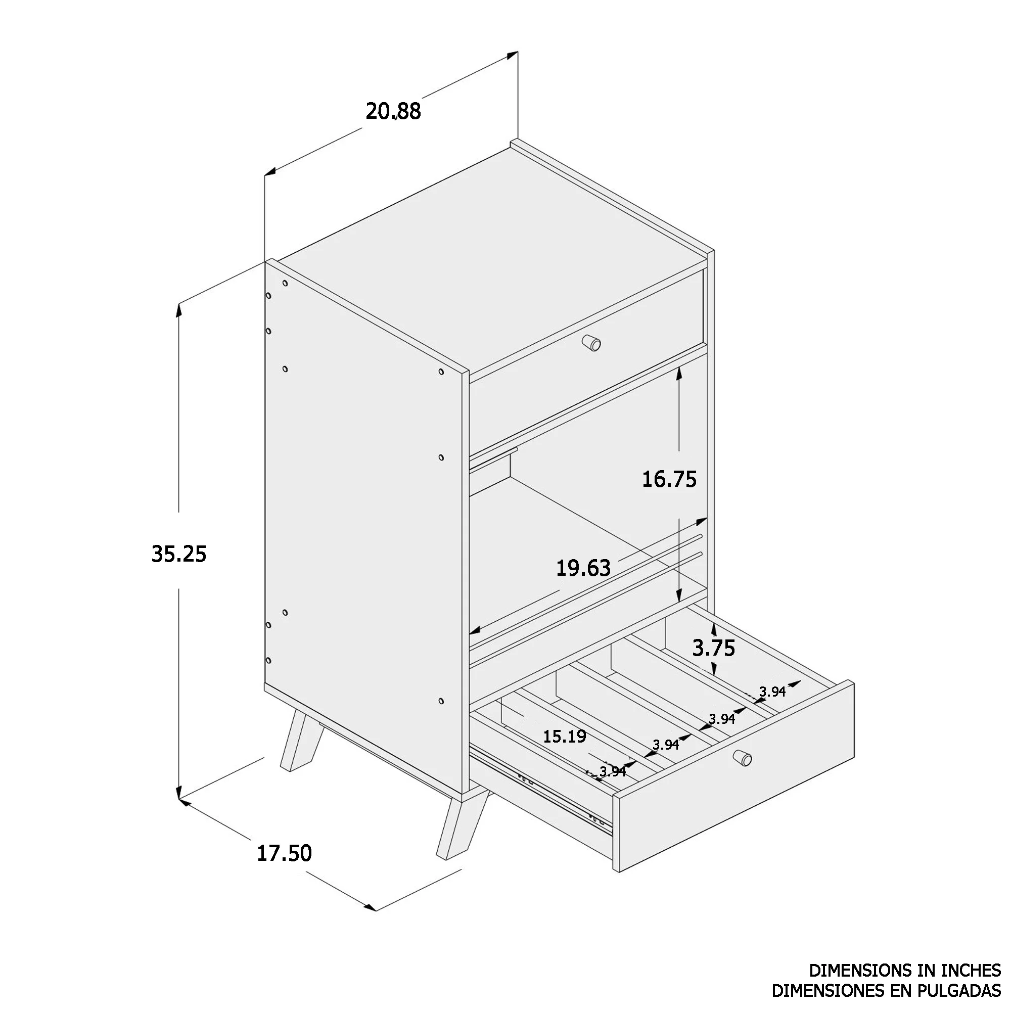 Boahaus Belfast Modern Mini Bar Cabinet, 2 Drawers, Wine Glass Rack, Grey Matte