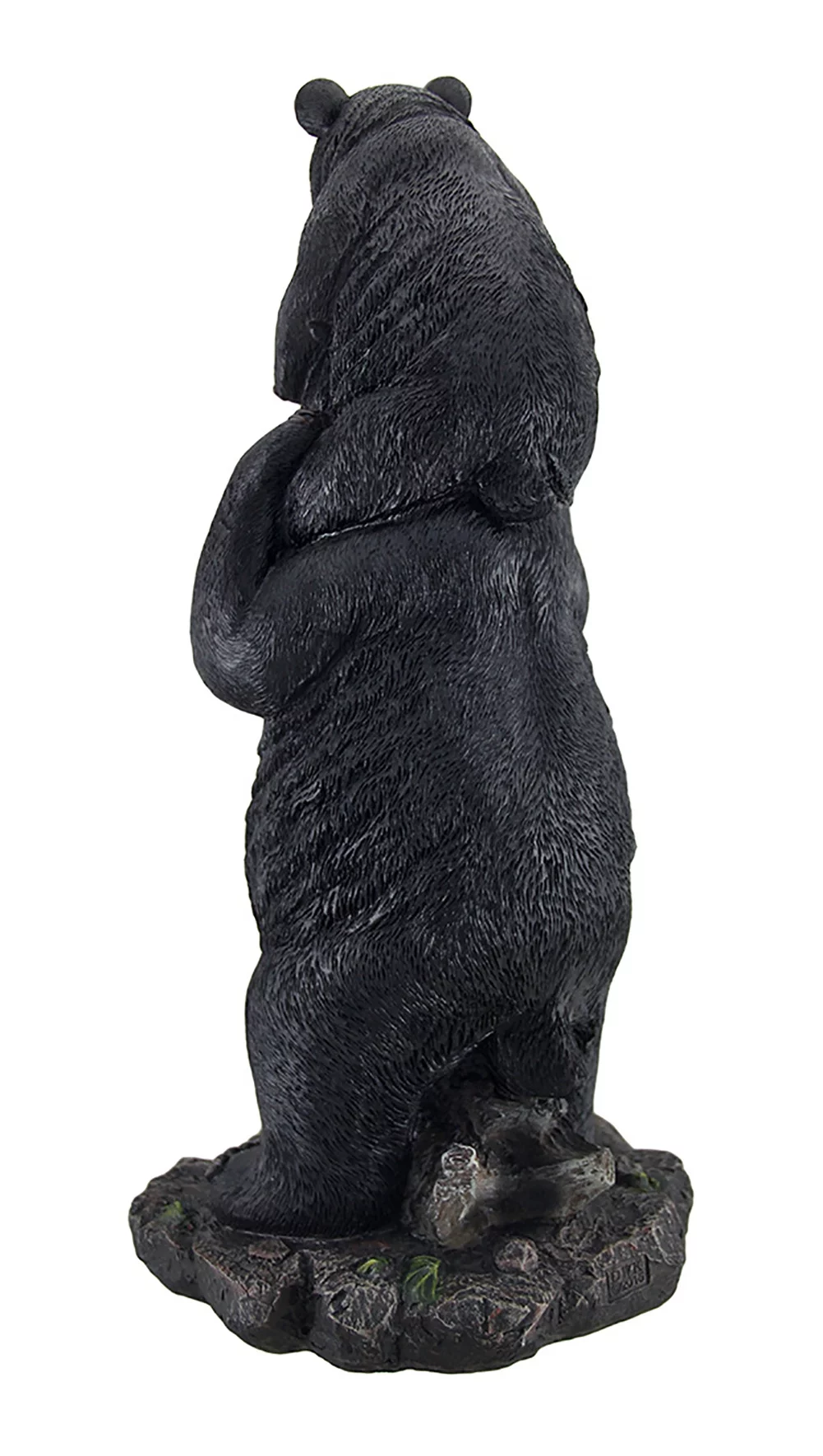 Zeckos Lifting Spirits Bear Cub on Shoulders Statue and Solar LED Lantern