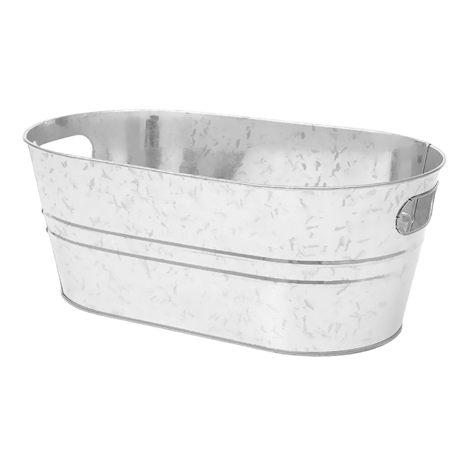 Hellery Galvanized Beverage Tub,Long Galvanized Oval Tub,Beer Champagne Cooling,Galvanized Metal Ice Bucket for Home Parties