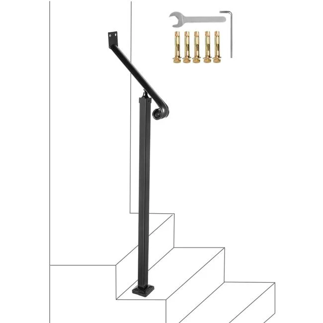 Vevor  Handrails for 1-2 Outdoor Steps, Black