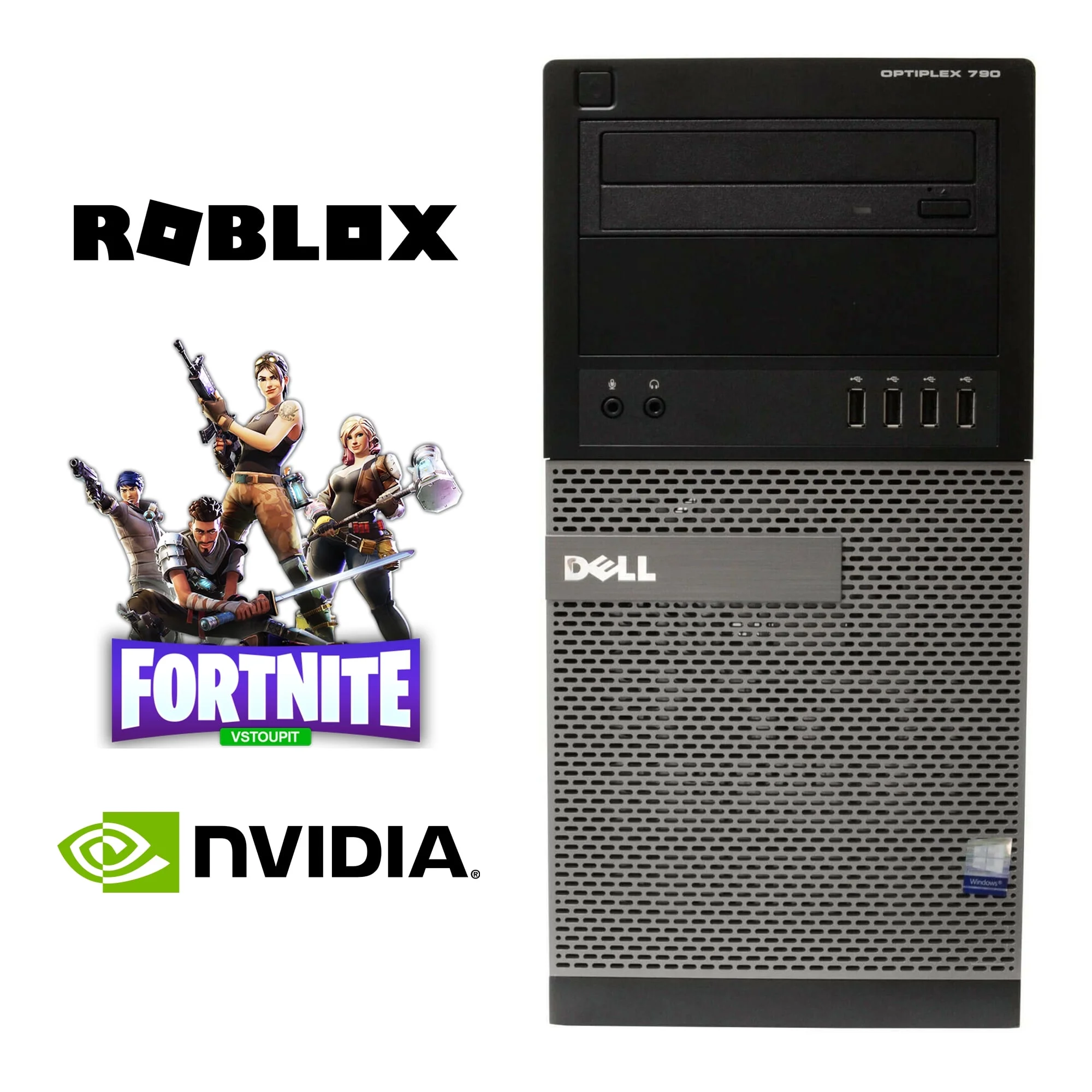 Dell OptiPlex 7010 Gaming Computer PC, Intel i5 Quad Core Gen 3, with Radeon Graphics, 8GB DDR3 RAM, 512GB SSD, WiFi, Windows 11 ((Used - Like New)) (Fortnite Ready)