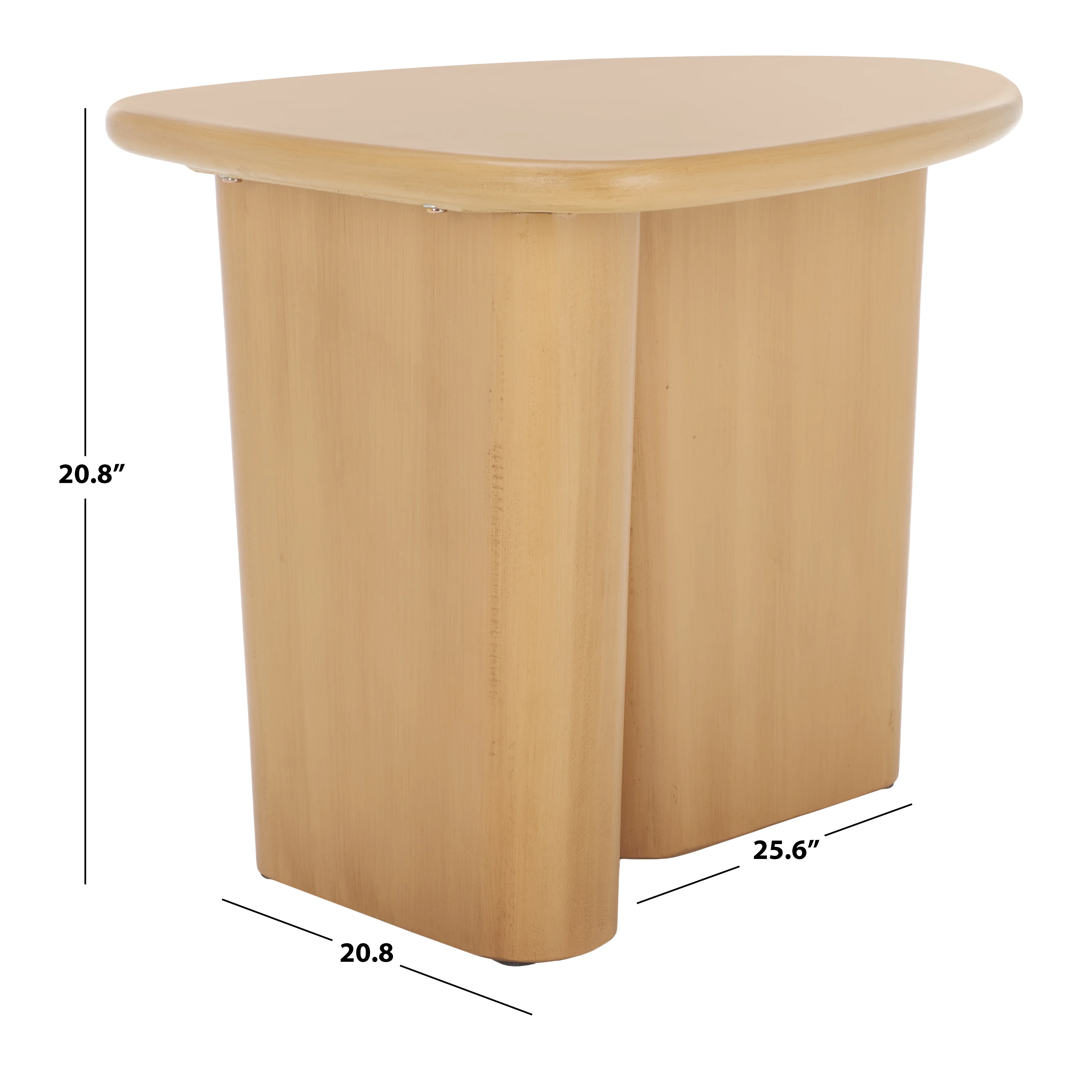 SAFAVIEH Alala Modern Style Natural Wood End Table (25.6 in. W x 20.8 in. D x 20.8 in. H)
