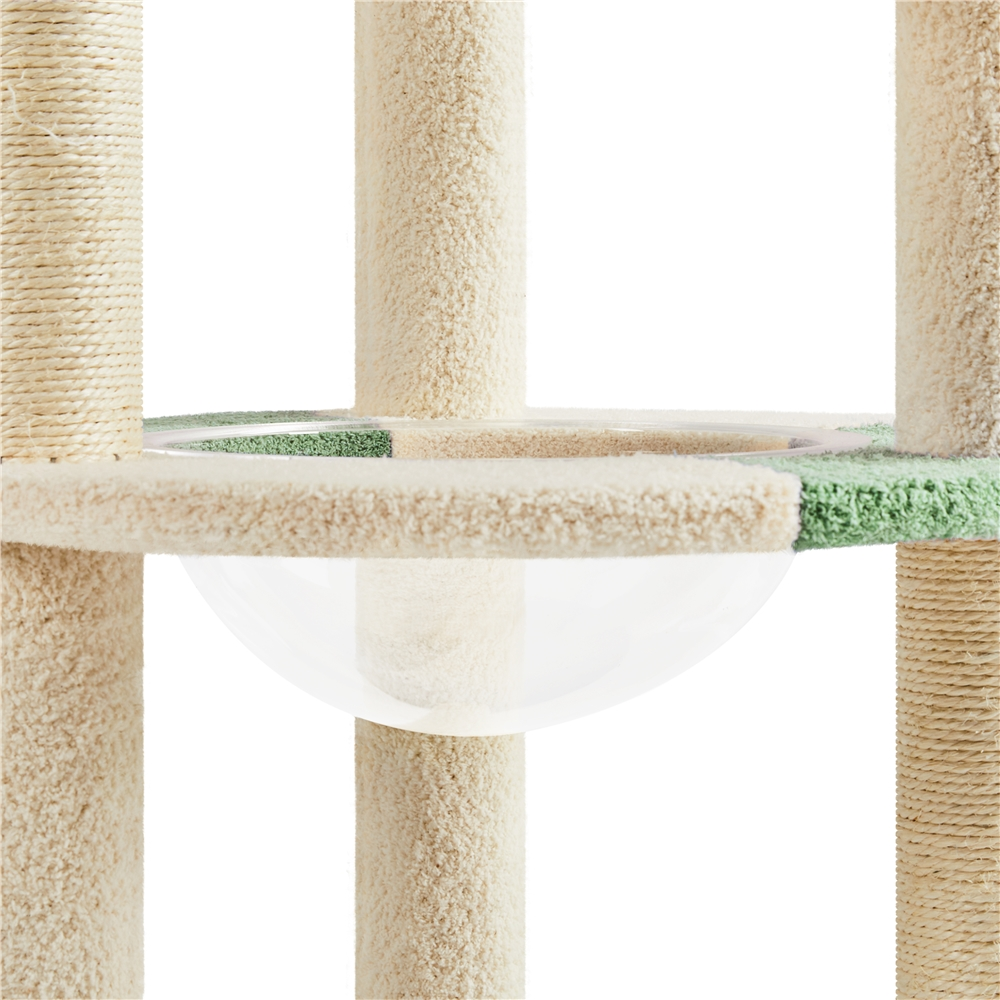 Yaheetech 35.5'' Tall Ocean Cat Tree with Scratching Posts, Army Green/Beige