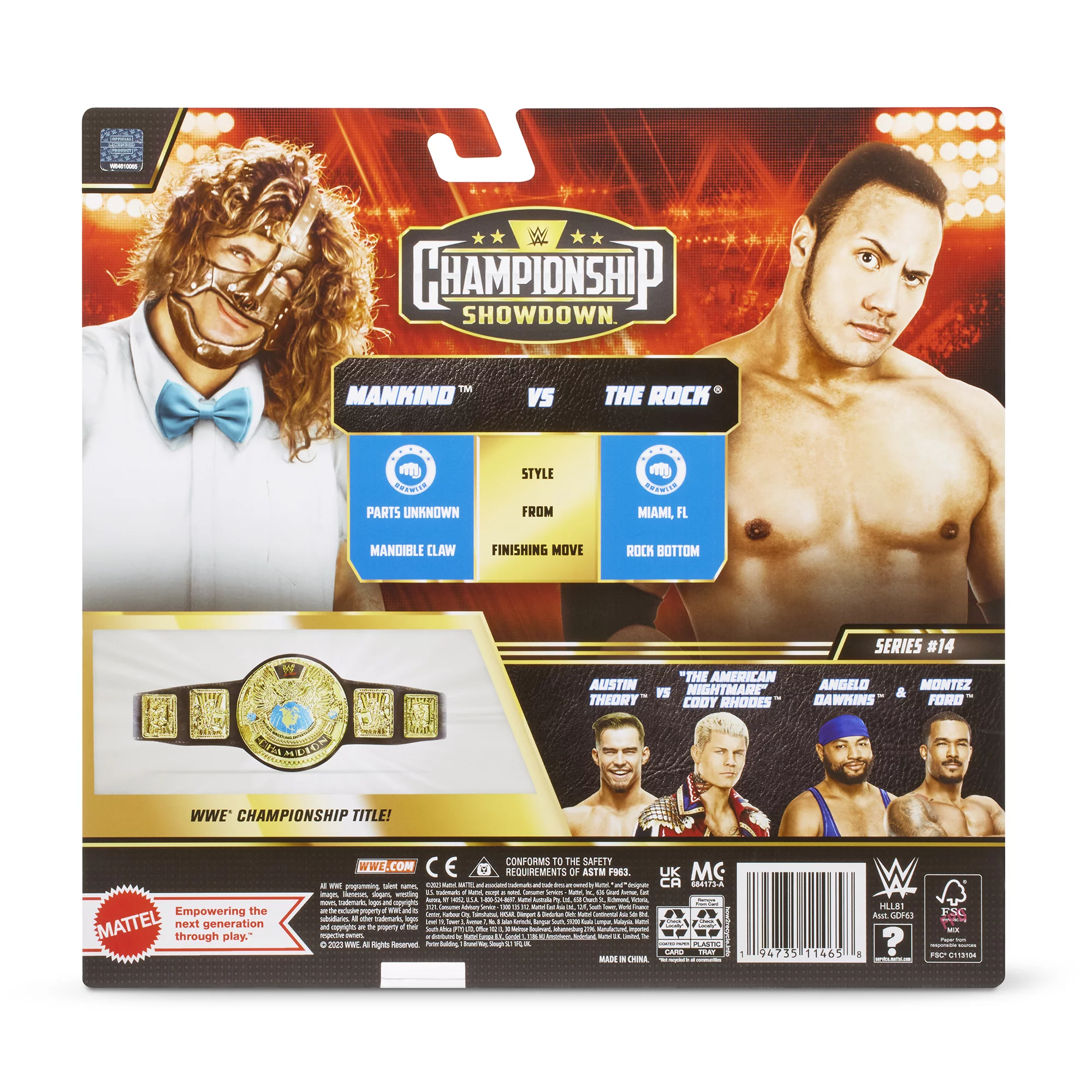 The Rock & Mankind - WWE Showdown 2-Packs 14 Mattel WWE Toy Wrestling Action Figures