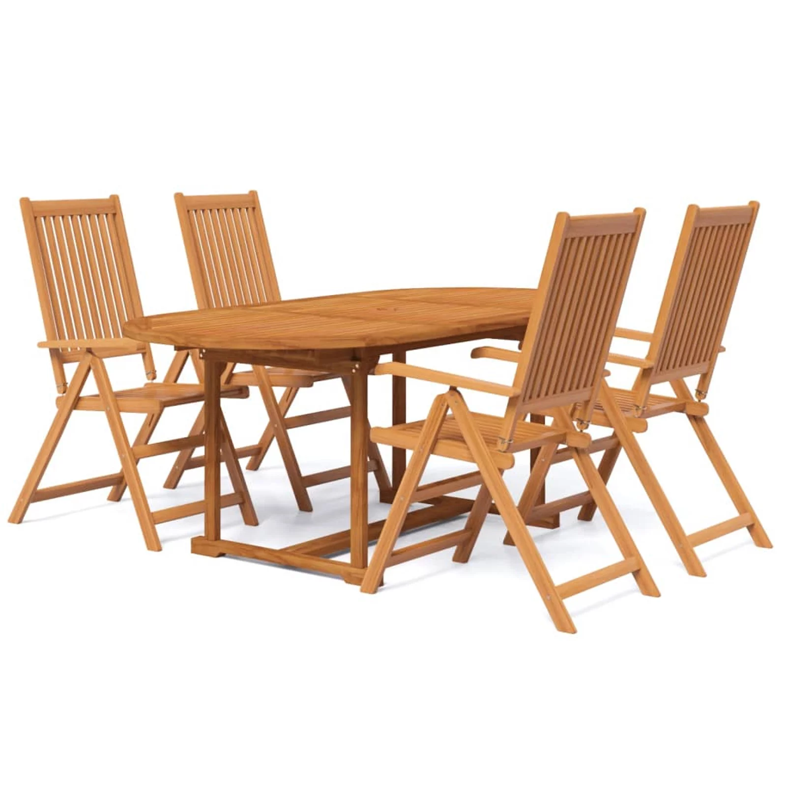 walmeck 5 Piece Patio Dining Set Solid Wood Acacia