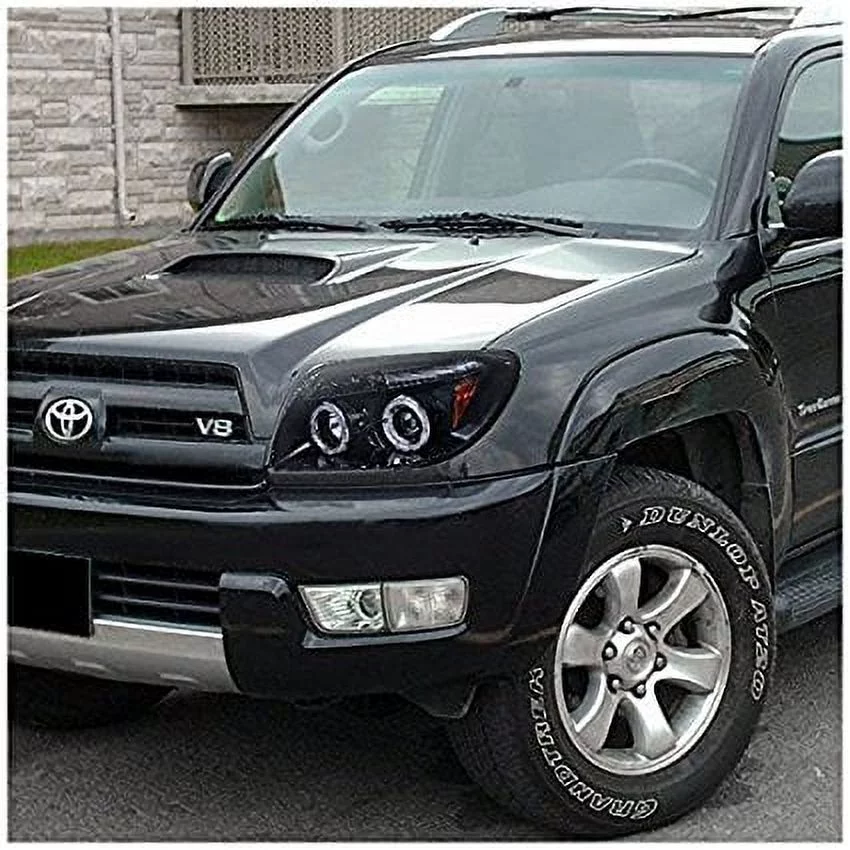 Spec-D Tuning 2LHP-4RUN03G-TM Toyota 4Runner Glossy Black Halo Projector LED Smoke Lens Headlights