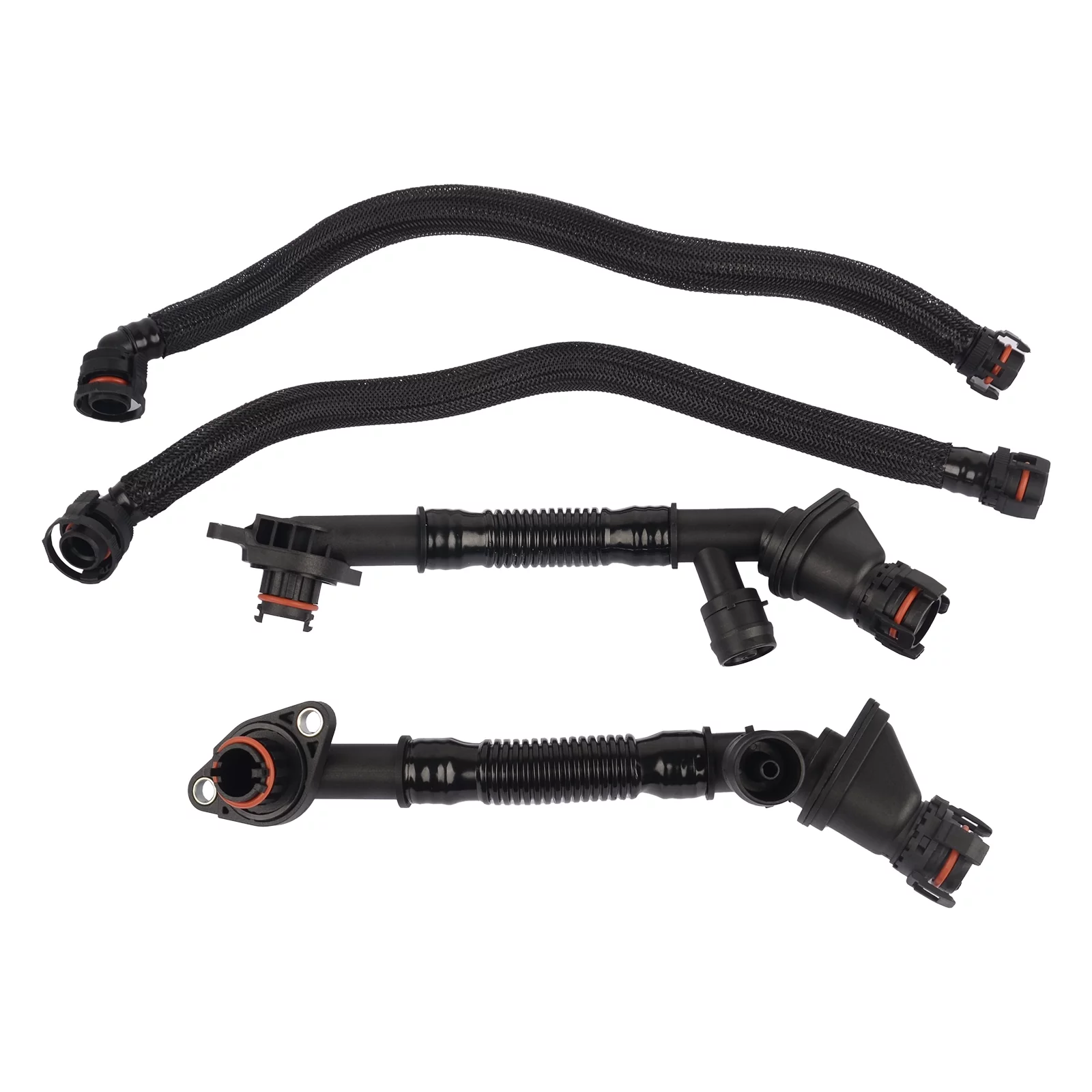 4 PCS Breather Hoses Crankcase Vent Pipe for BMW 550i 650i 750i F07 F10 F12 F13 F01 F02 X5 X6 E70 E71 E72 11157575640 11157575641 11157646086 11157646087