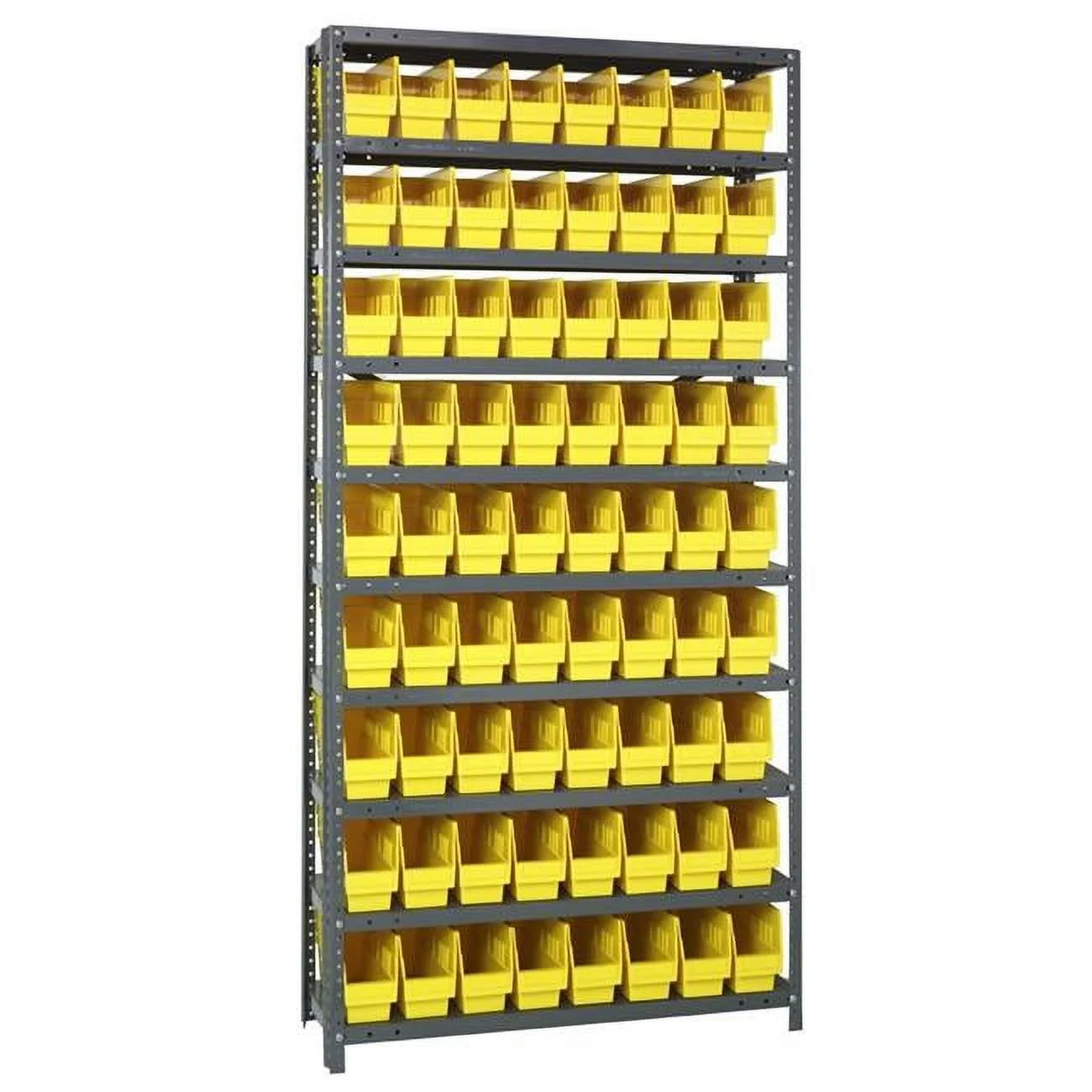 1275-201 Steel Shelving with 72 6 in. Shelf Bins, Yellow - 36 x 12 x 75 in.