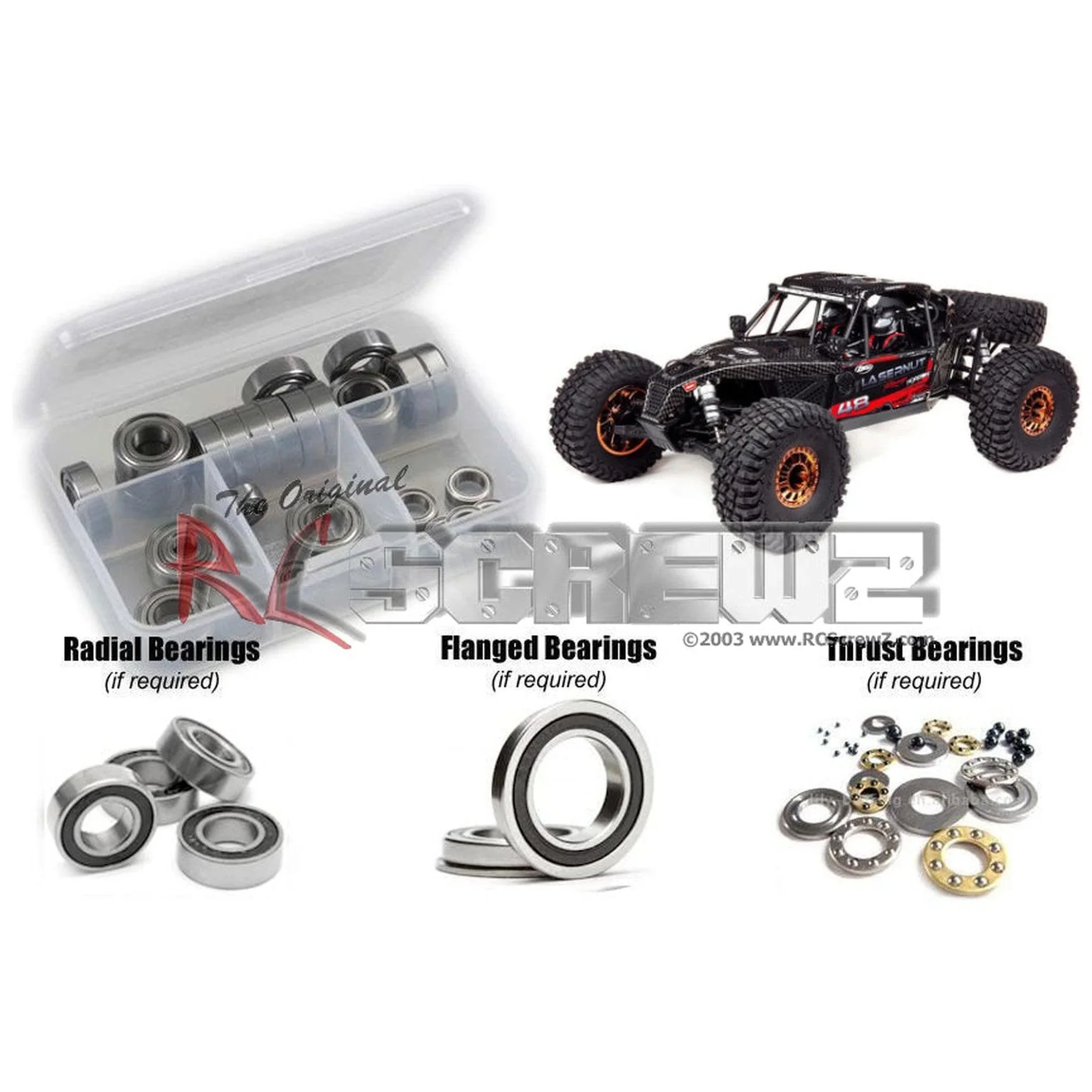 RCScrewZ Rubber Shielded Bearings LOS120r for Losi Lasernut U4 2.2 4wd LOS03028 RC Car Complete Set