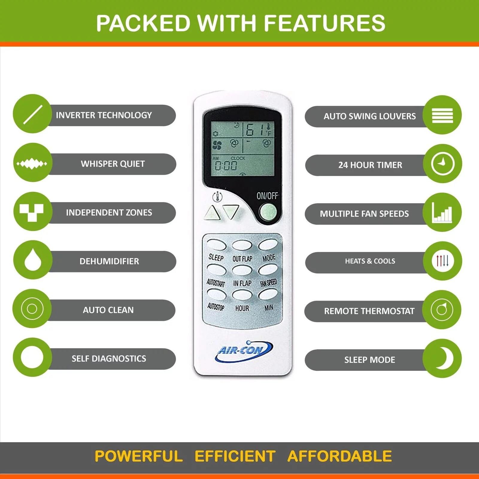 Air-Con Mini Split Air Conditioner Heat Pump Ductless 2 Zone 9000 12000 BTU SEER 21