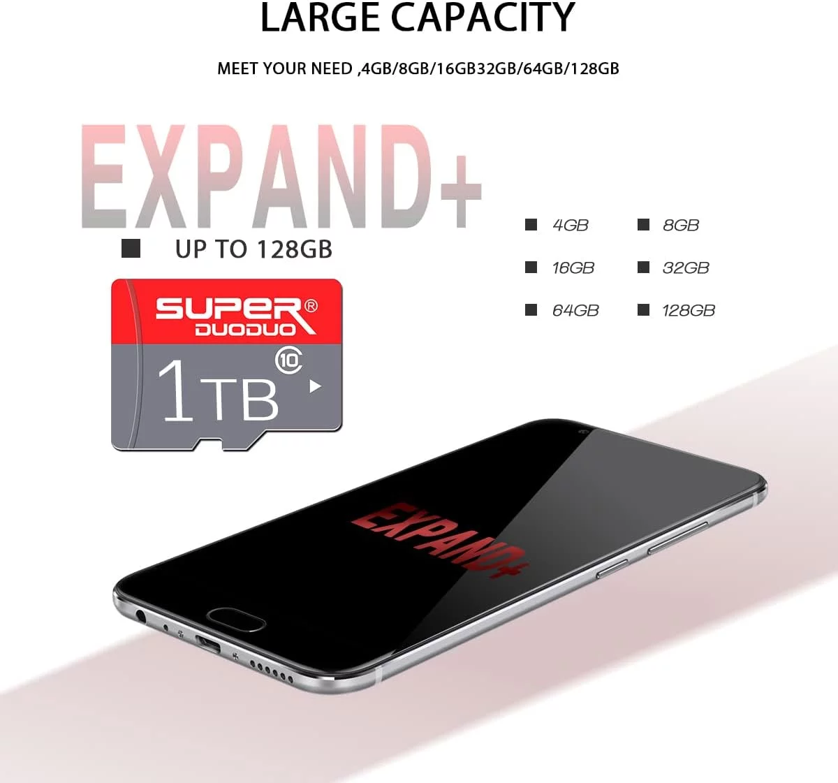 TF Card 1TB Micro SD Card,Micro SD Memory Cards 1TB Class 10 Mini SD Card 1TB High Speed for Table,Surveillance,Camera and Smartphone and SD Card Adapter